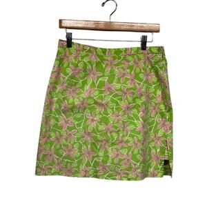 Cathy By Cathy Daniels Green White Pink Floral Skort‎